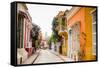 Old Town, Cartegena, Colombia, South America-Laura Grier-Framed Stretched Canvas