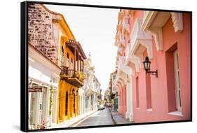 Old Town, Cartegena, Colombia, South America-Laura Grier-Framed Stretched Canvas