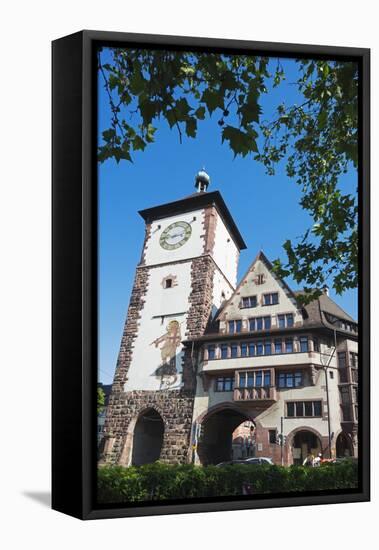 Old Town City Gate, Freiburg, Baden-Wurttemberg, Germany, Europe-Christian Kober-Framed Stretched Canvas