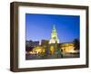 Old Town City Wall and Puerto Del Reloj at Night, UNESCO World Heritage Site, Cartagena, Colombia-Christian Kober-Framed Photographic Print