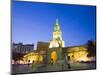 Old Town City Wall and Puerto Del Reloj at Night, UNESCO World Heritage Site, Cartagena, Colombia-Christian Kober-Mounted Photographic Print