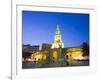 Old Town City Wall and Puerto Del Reloj at Night, UNESCO World Heritage Site, Cartagena, Colombia-Christian Kober-Framed Photographic Print