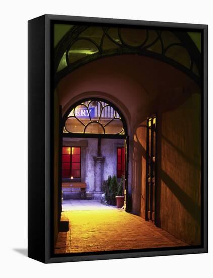 Old Town Colorful Alley, St. John Street, Krakow-Walter Bibikow-Framed Stretched Canvas