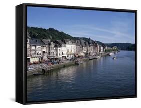 Old Town, Dinant, and River Meuse, Ardennes, Belgium-Hans Peter Merten-Framed Stretched Canvas