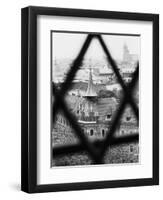 Old Town from Window of Wavel Cathedral, Krakow, Poland-Walter Bibikow-Framed Photographic Print