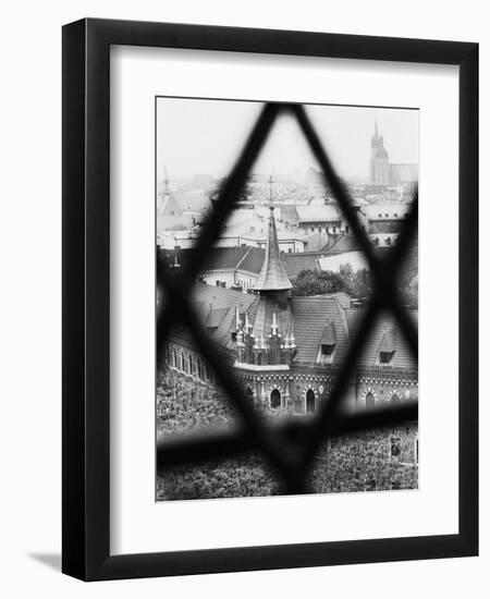 Old Town from Window of Wavel Cathedral, Krakow, Poland-Walter Bibikow-Framed Photographic Print