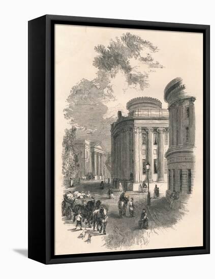 Old Town Hall and Commercial Buildings, Leeds, C19th Century-null-Framed Stretched Canvas