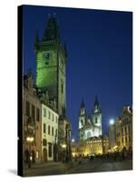 Old Town Hall and Gothic Tyn Church Illuminated at Night in the City of Prague, Czech Republic-null-Stretched Canvas