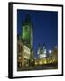 Old Town Hall and Gothic Tyn Church Illuminated at Night in the City of Prague, Czech Republic-null-Framed Photographic Print