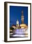 Old Town Hall and Roland's Fountain in Hlavne Nam (Main Square) at Dusk-Ian Trower-Framed Photographic Print