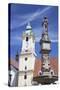 Old Town Hall and Roland's Fountain in Hlavne Nam (Main Square), Bratislava, Slovakia, Europe-Ian Trower-Stretched Canvas