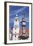 Old Town Hall and Roland's Fountain in Hlavne Nam (Main Square), Bratislava, Slovakia, Europe-Ian Trower-Framed Photographic Print