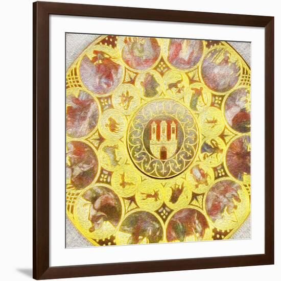 Old Town Hall Clock-Tosh-Framed Art Print