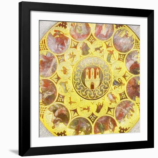 Old Town Hall Clock-Tosh-Framed Art Print