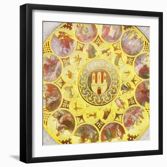 Old Town Hall Clock-Tosh-Framed Art Print