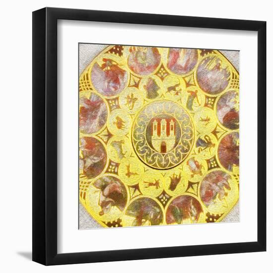 Old Town Hall Clock-Tosh-Framed Art Print