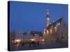 Old Town Hall in Old Town Square at Night, Old Town, Unesco World Heritage Site, Tallinn, Estonia-Neale Clarke-Stretched Canvas