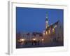 Old Town Hall in Old Town Square at Night, Old Town, Unesco World Heritage Site, Tallinn, Estonia-Neale Clarke-Framed Photographic Print