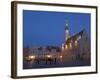 Old Town Hall in Old Town Square at Night, Old Town, Unesco World Heritage Site, Tallinn, Estonia-Neale Clarke-Framed Photographic Print