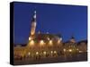 Old Town Hall in Old Town Square at Night, Old Town, Unesco World Heritage Site, Tallinn, Estonia-Neale Clarke-Stretched Canvas