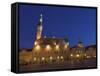 Old Town Hall in Old Town Square at Night, Old Town, Unesco World Heritage Site, Tallinn, Estonia-Neale Clarke-Framed Stretched Canvas