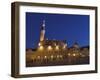 Old Town Hall in Old Town Square at Night, Old Town, Unesco World Heritage Site, Tallinn, Estonia-Neale Clarke-Framed Photographic Print