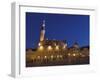 Old Town Hall in Old Town Square at Night, Old Town, Unesco World Heritage Site, Tallinn, Estonia-Neale Clarke-Framed Photographic Print