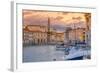 Old Town Harbour, Church of St. George (Cerkev Sv. Jurija) in Background, Piran-Alan Copson-Framed Photographic Print