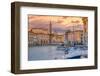 Old Town Harbour, Church of St. George (Cerkev Sv. Jurija) in Background, Piran-Alan Copson-Framed Photographic Print