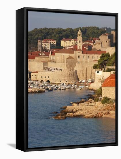 Old Town in Early Morning Light, UNESCO World Heritage Site, Dubrovnik, Croatia, Europe-Martin Child-Framed Stretched Canvas