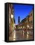 Old Town in the Evening, Stradun, Dubrovnik, Dalmatia, Croatia-Ivan Vdovin-Framed Stretched Canvas