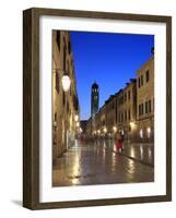 Old Town in the Evening, Stradun, Dubrovnik, Dalmatia, Croatia-Ivan Vdovin-Framed Photographic Print