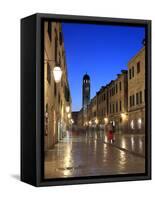 Old Town in the Evening, Stradun, Dubrovnik, Dalmatia, Croatia-Ivan Vdovin-Framed Stretched Canvas