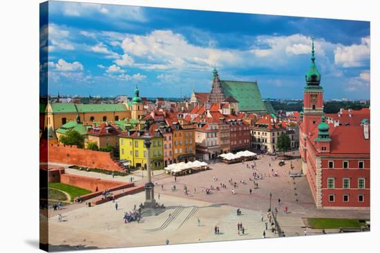 Old Town in Warsaw, Poland. the Royal Castle and Sigismund's Column Called Kolumna Zygmunta-Michal Bednarek-Stretched Canvas