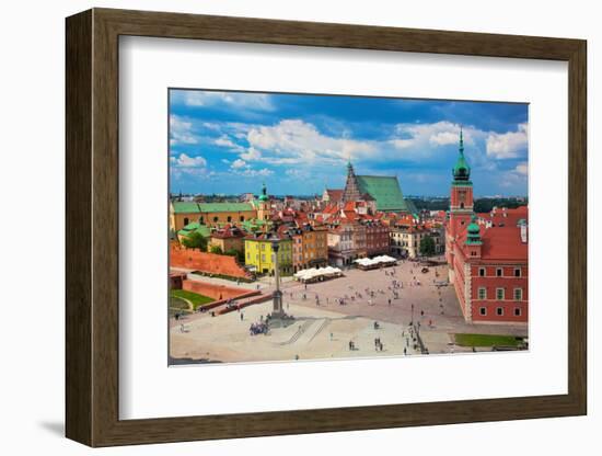 Old Town in Warsaw, Poland. the Royal Castle and Sigismund's Column Called Kolumna Zygmunta-Michal Bednarek-Framed Photographic Print