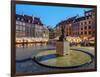 Old Town Market Place and the Warsaw Mermaid at twilight, Warsaw, Masovian Voivodeship, Poland, Eur-Karol Kozlowski-Framed Photographic Print