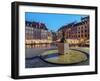 Old Town Market Place and the Warsaw Mermaid at twilight, Warsaw, Masovian Voivodeship, Poland, Eur-Karol Kozlowski-Framed Photographic Print