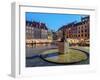 Old Town Market Place and the Warsaw Mermaid at twilight, Warsaw, Masovian Voivodeship, Poland, Eur-Karol Kozlowski-Framed Photographic Print