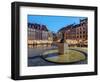 Old Town Market Place and the Warsaw Mermaid at twilight, Warsaw, Masovian Voivodeship, Poland, Eur-Karol Kozlowski-Framed Photographic Print