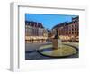 Old Town Market Place and the Warsaw Mermaid at twilight, Warsaw, Masovian Voivodeship, Poland, Eur-Karol Kozlowski-Framed Photographic Print