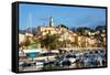 Old Town of Menton and Marina-Peter Groenendijk-Framed Stretched Canvas