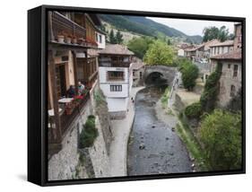 Old Town of Potes in Picos De Europa National Park, Spain, Europe-Christian Kober-Framed Stretched Canvas