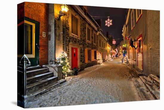 Old town of Quebec City Canada-null-Stretched Canvas