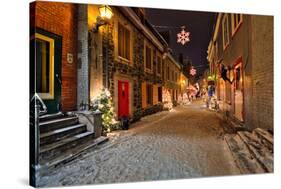 Old town of Quebec City Canada-null-Stretched Canvas