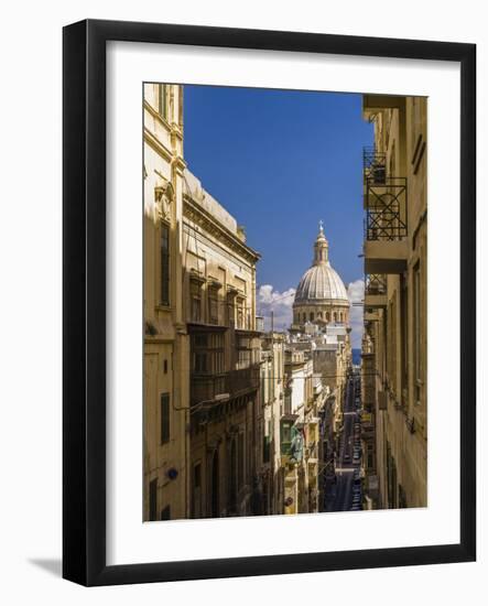 Old town of Valletta on Malta with dome of the Carmelite's church-enricocacciafotografie-Framed Photographic Print