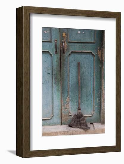 Old Town of Xingping Along the Li River, Doorway and Broom-Darrell Gulin-Framed Photographic Print