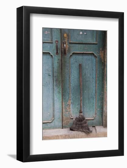 Old Town of Xingping Along the Li River, Doorway and Broom-Darrell Gulin-Framed Photographic Print