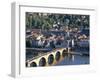 Old Town, Old Bridge and River Neckar, Heidelberg, Baden-Wurttemberg, Germany-Hans Peter Merten-Framed Photographic Print