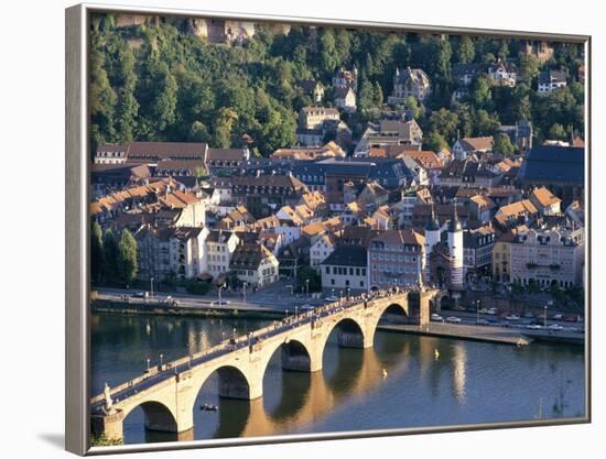 Old Town, Old Bridge and River Neckar, Heidelberg, Baden-Wurttemberg, Germany-Hans Peter Merten-Framed Photographic Print