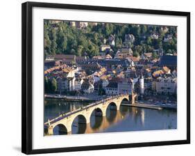 Old Town, Old Bridge and River Neckar, Heidelberg, Baden-Wurttemberg, Germany-Hans Peter Merten-Framed Photographic Print